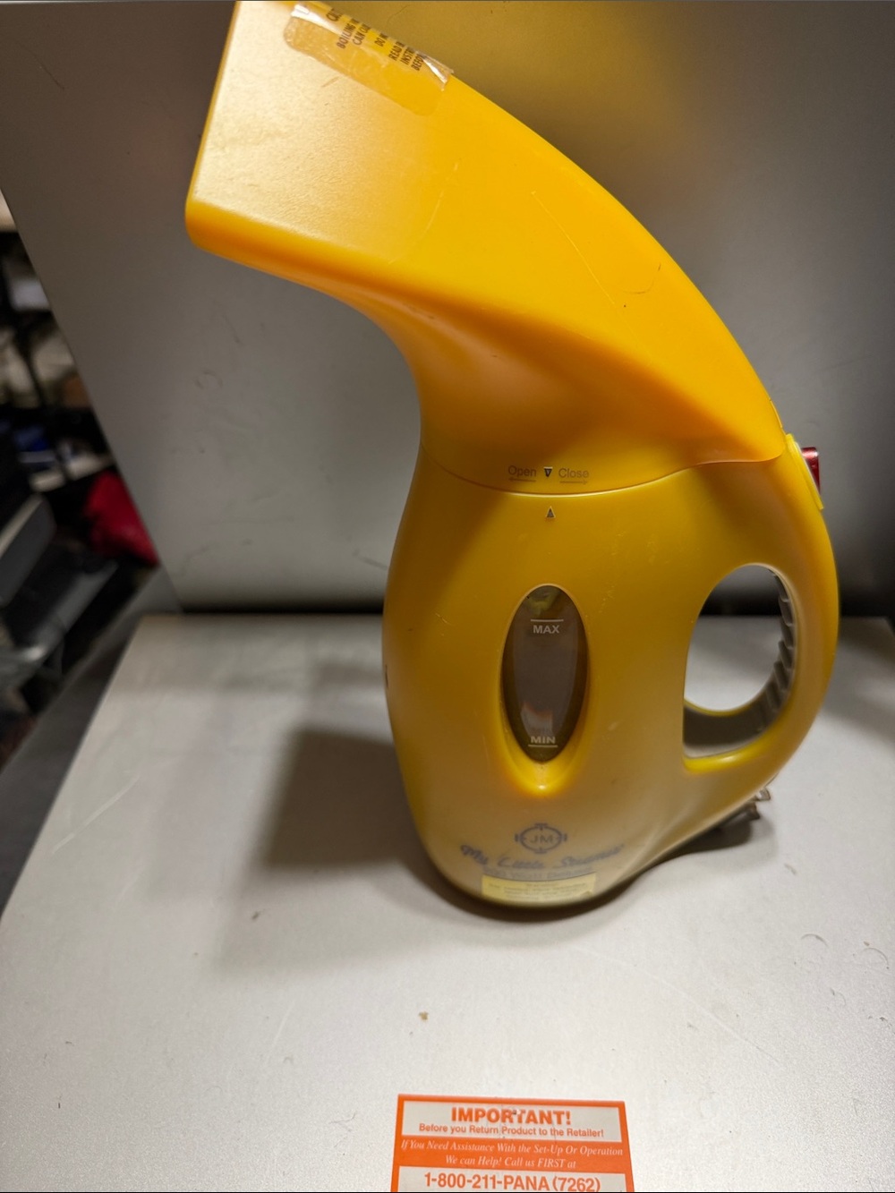 Handheld Garment Steamer in Bright Yellow. My Little Steamer
